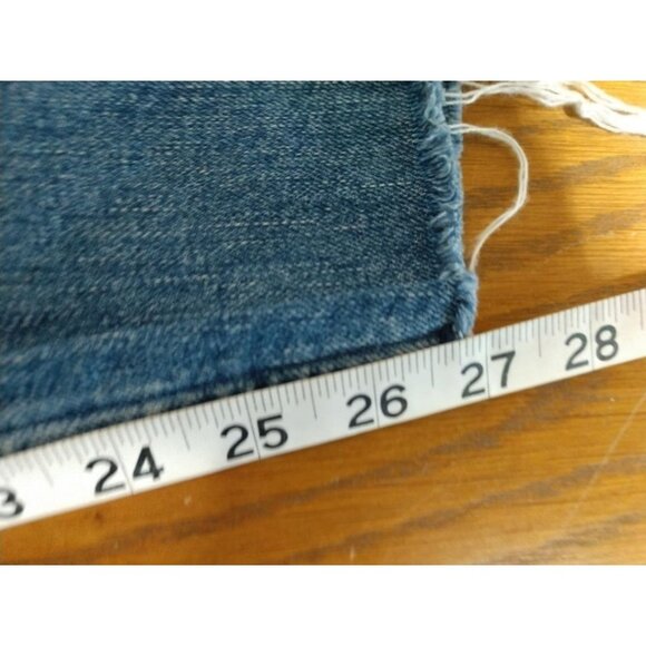 Pilcro & The Letterpress High-Rise Distressed Blue Denim Jeans W/ Side Stripes - Picture 6 of 9